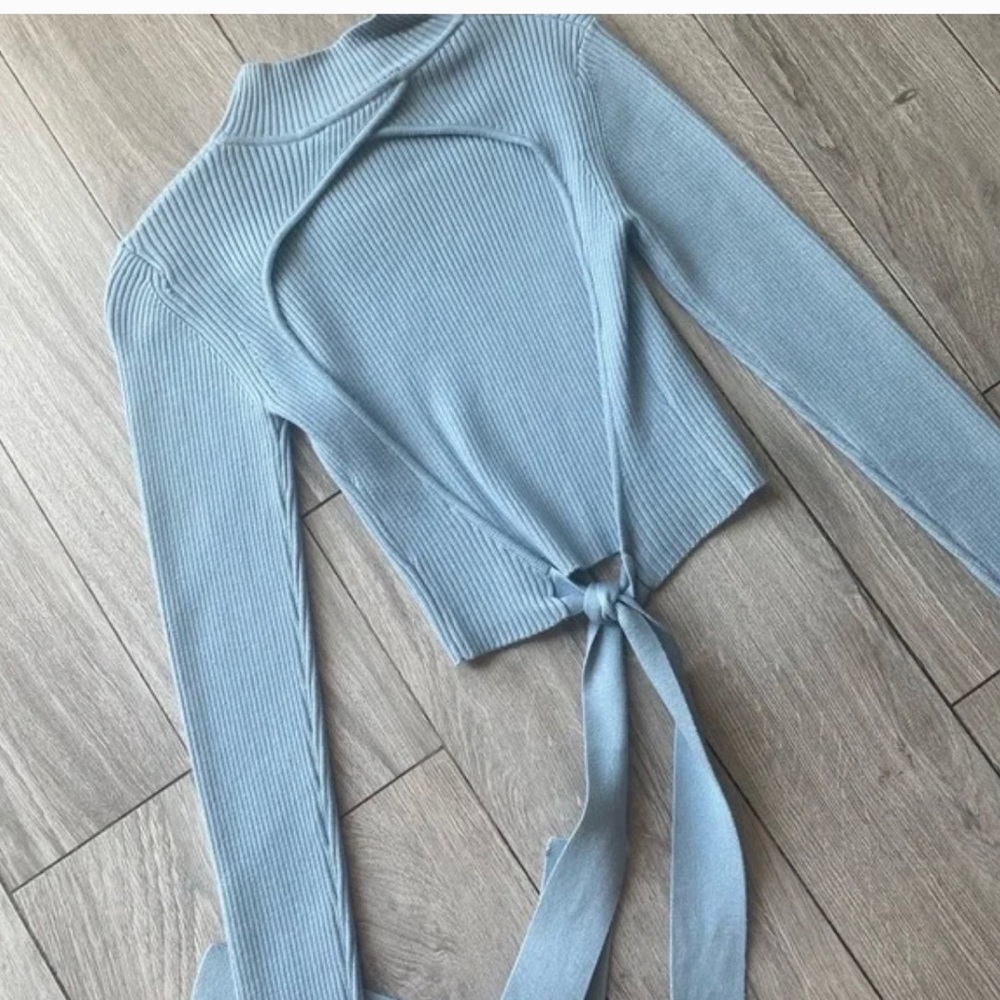 Zara backless long sleeve top